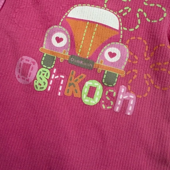 Vintage OshKosh Baby Footed Pajamas | 6 Months | Pink Retro Sleeper - Picture 6 of 8